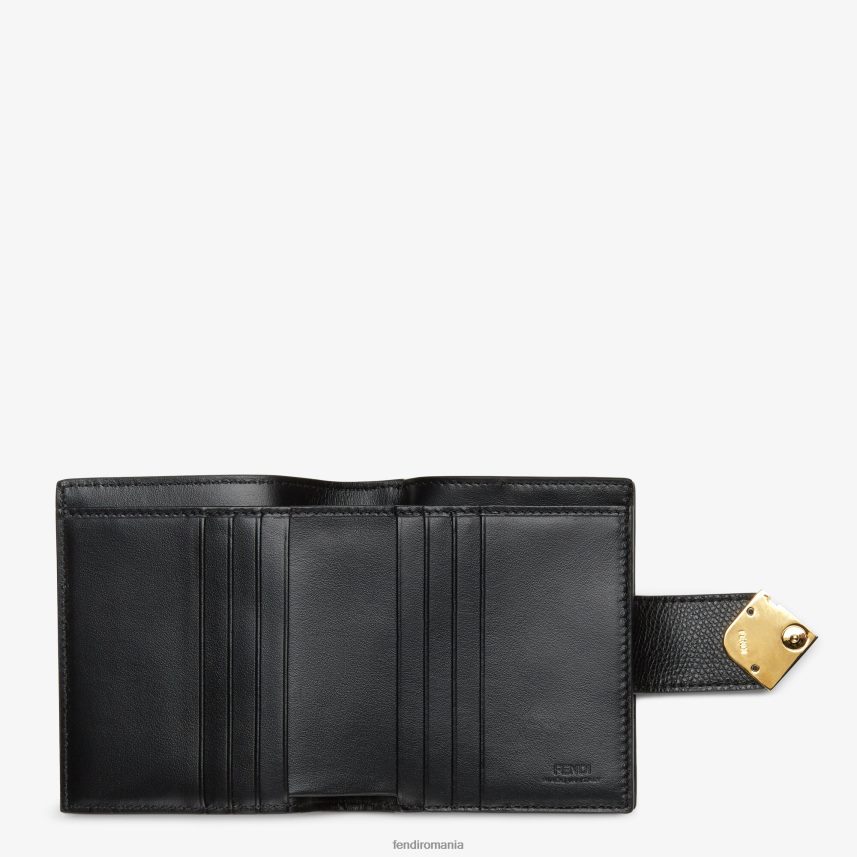portofel compact din piele negru Fendi femei accesorii 86084L1467