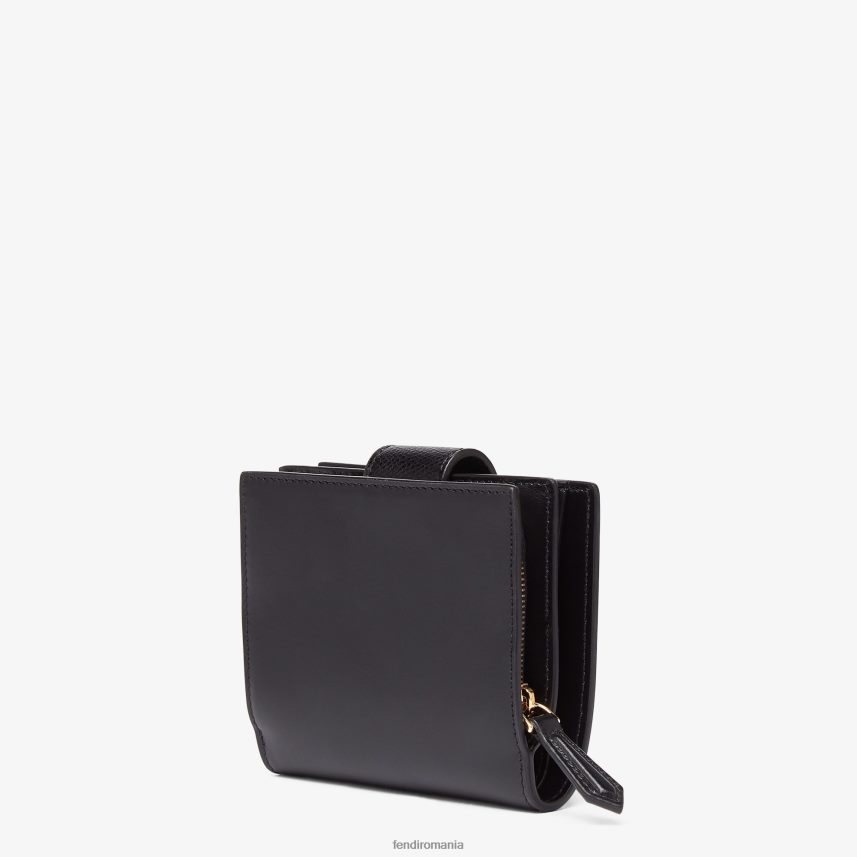 portofel compact din piele negru Fendi femei accesorii 86084L1467