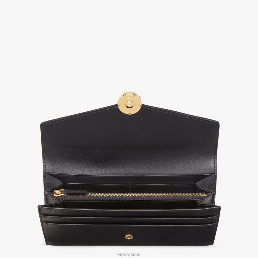 portofel din piele continentală negru Fendi femei accesorii 86084L1446