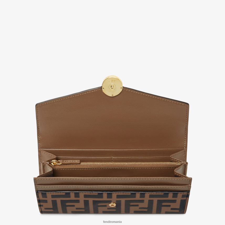 portofel din piele continentală negru Fendi femei accesorii 86084L1600