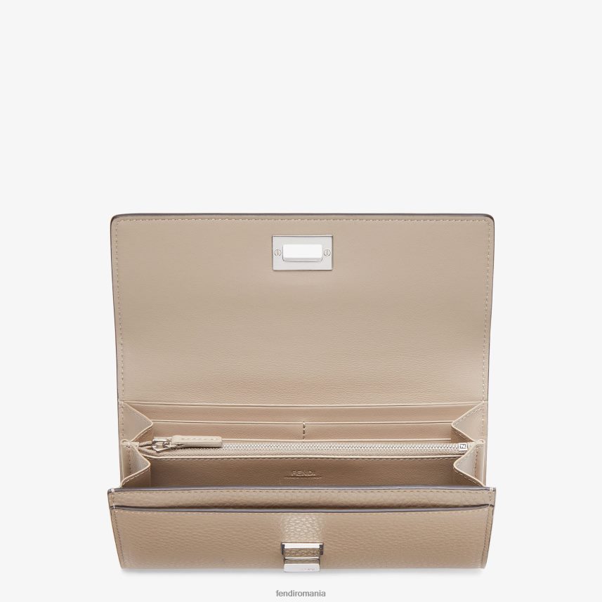 portofel din piele continentală peekaboo bej Fendi femei accesorii 86084L1570