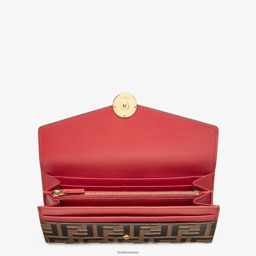 portofel din piele continentală roșu Fendi femei accesorii 86084L1599