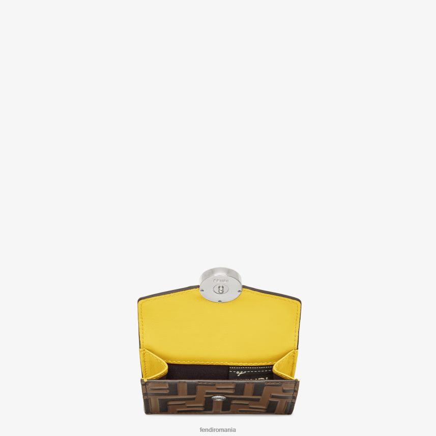 portofel din piele micro cu trei ori maro Fendi femei accesorii 86084L1581