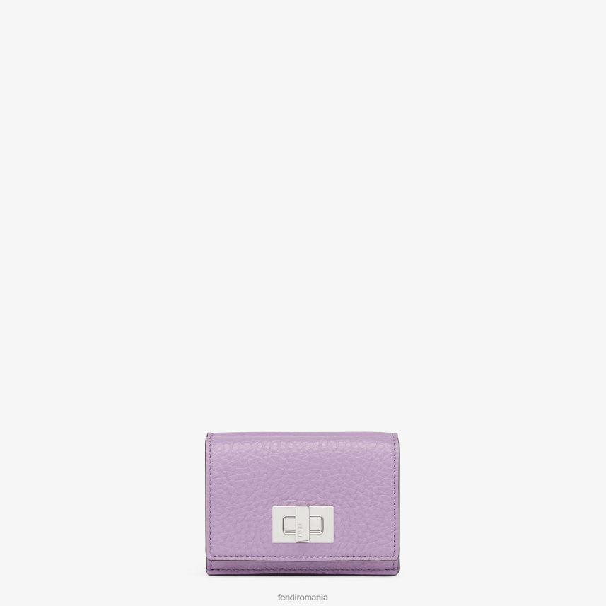 portofel din piele peekaboo micro trifold Violet Fendi femei accesorii 86084L1521