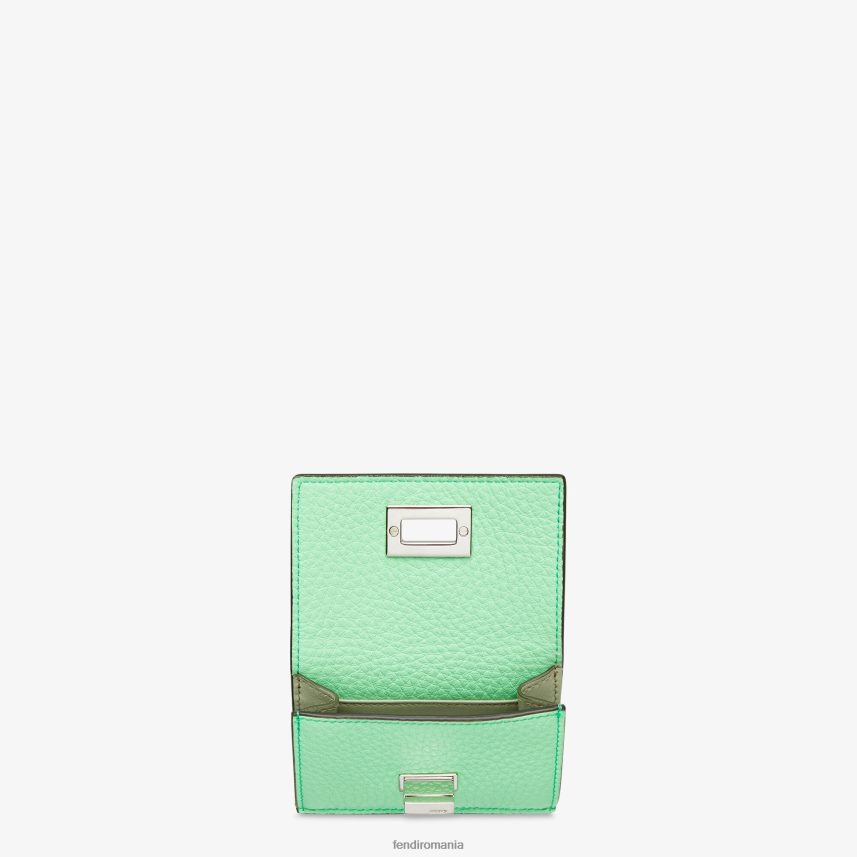 portofel din piele peekaboo micro trifold verde Fendi femei accesorii 86084L1486