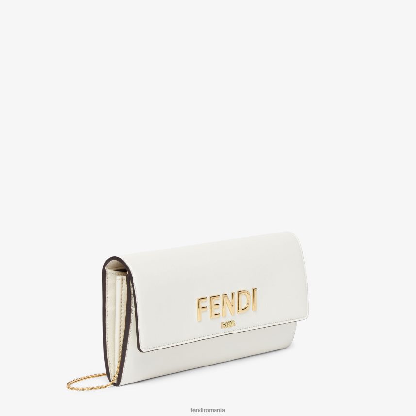portofel din piele roma alb Fendi femei accesorii 86084L1540