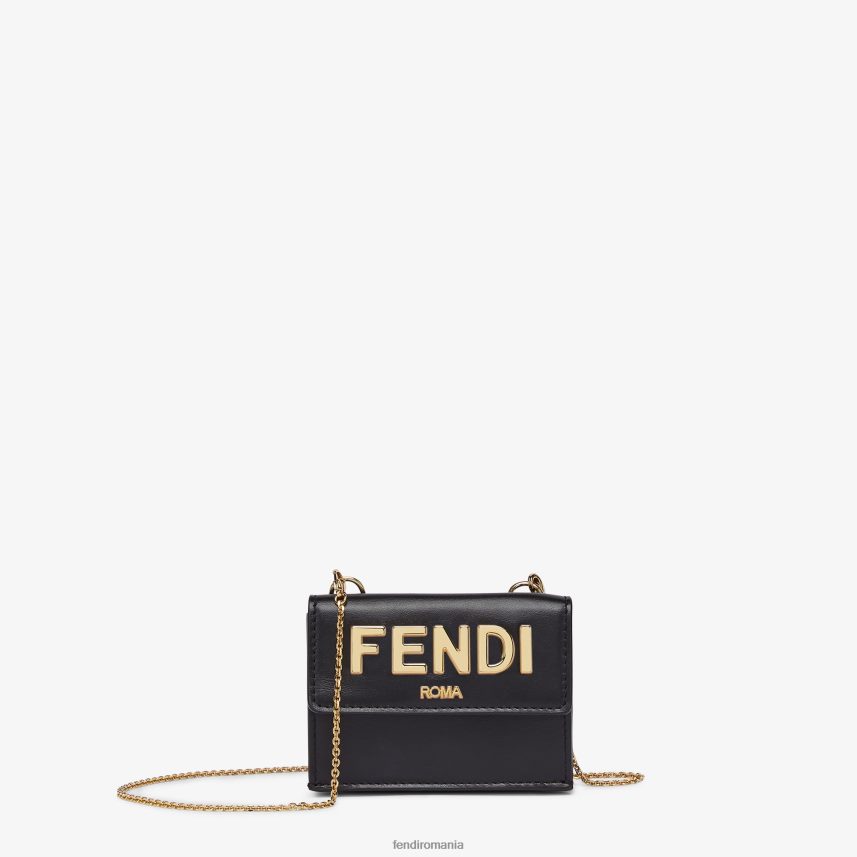 portofel din piele roma negru Fendi femei accesorii 86084L1444