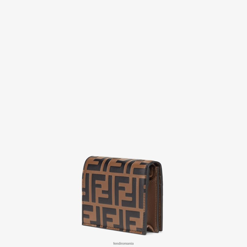 portofel mic din piele maro Fendi femei accesorii 86084L1481