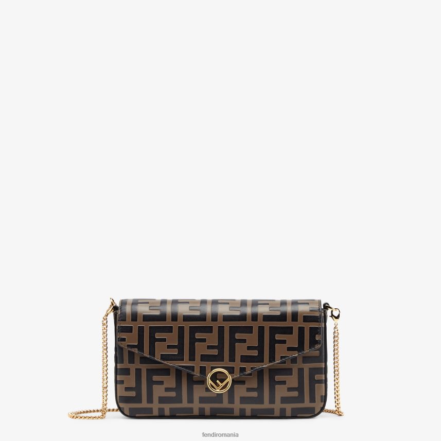 portofel pe lant cu huse mini-geanta din piele maro Fendi femei accesorii 86084L1477