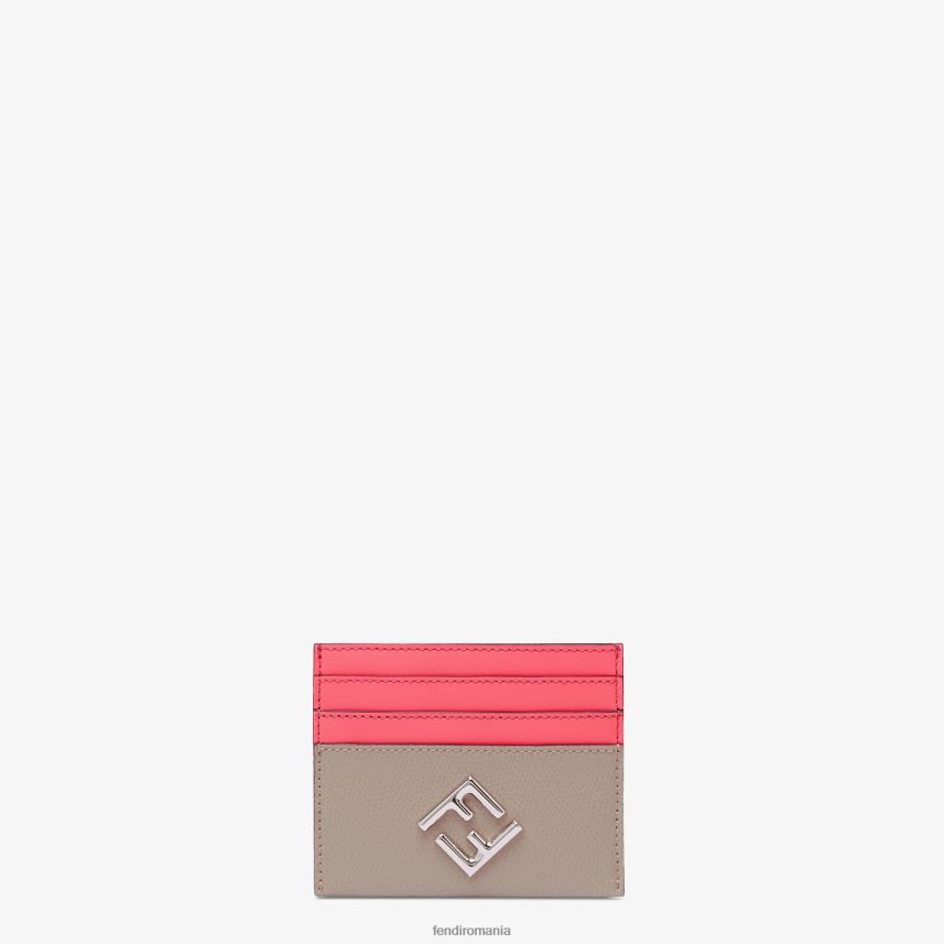 Suport plat pentru carduri bicolor și piele de porumbel roz Fendi femei accesorii 86084L1473