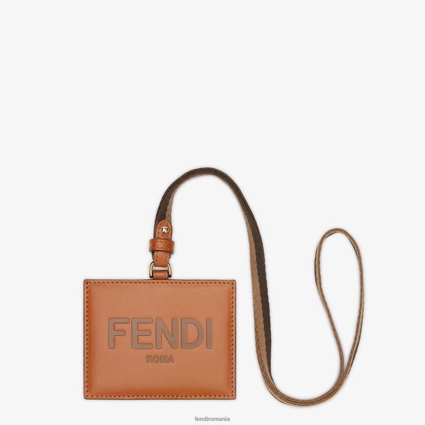 ecuson cu numele din piele maro Fendi femei accesorii 86084L1555