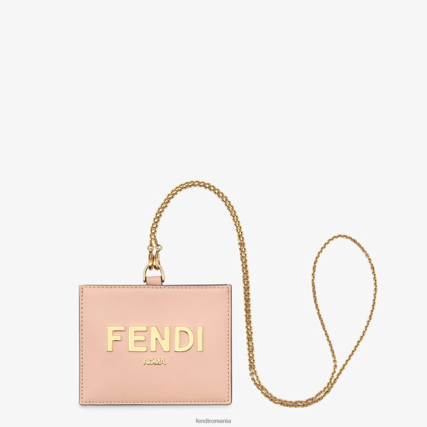 ecuson cu numele din piele roz Fendi femei accesorii 86084L1539