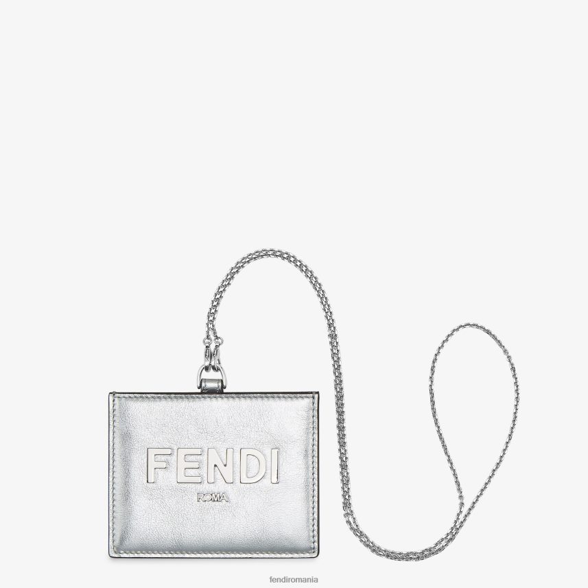 suport de insignă din piele argint Fendi femei accesorii 86084L1442