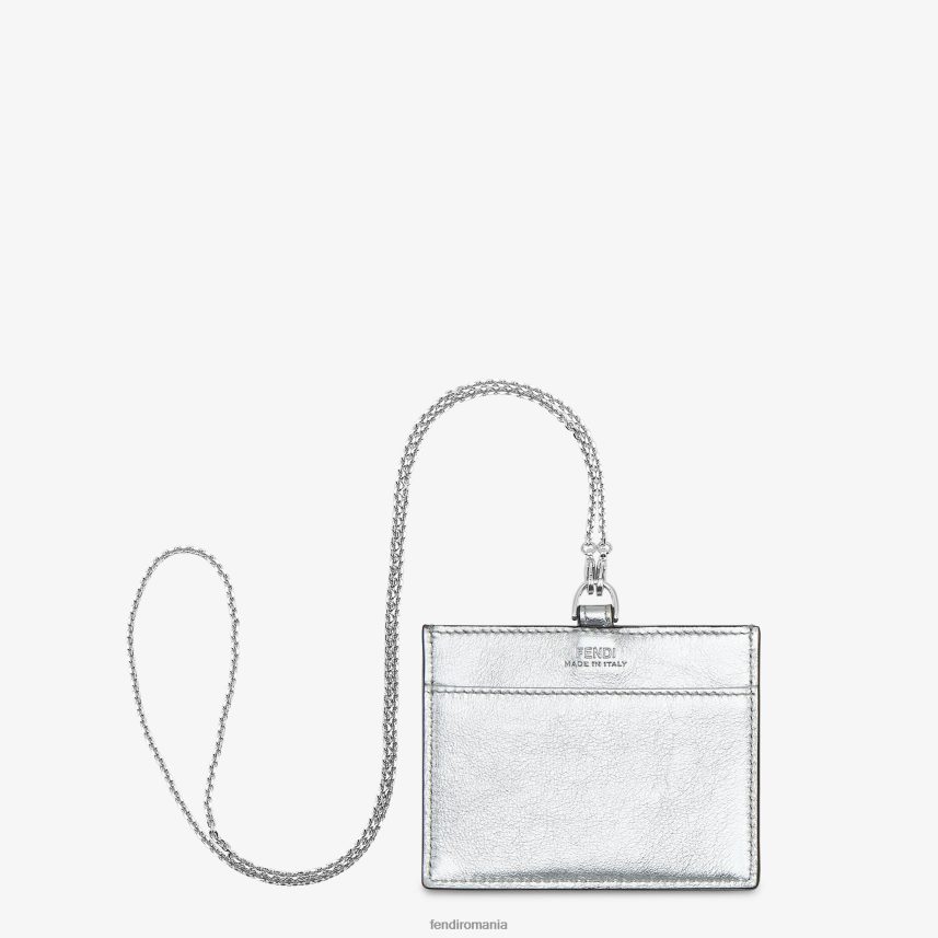 suport de insignă din piele argint Fendi femei accesorii 86084L1442