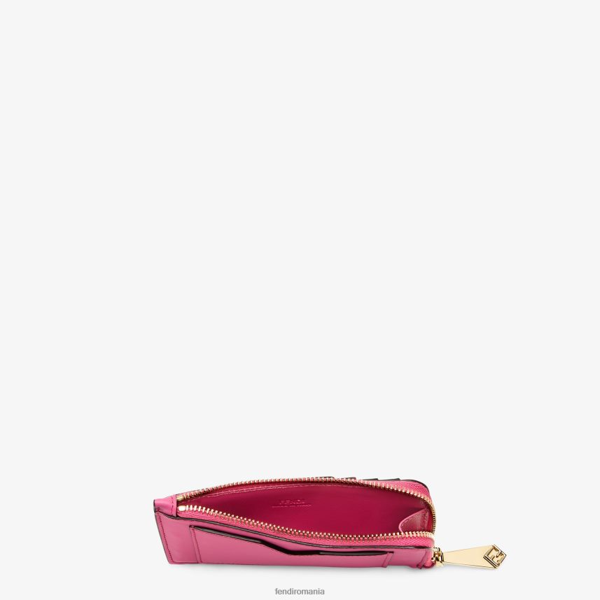 suport pentru carduri bicolor fucsia și piele bej Fendi femei accesorii 86084L1511