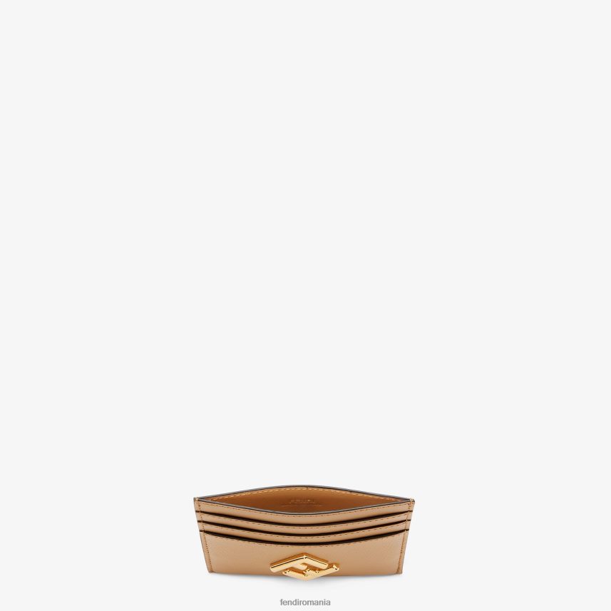 suport plat pentru carduri din piele maro Fendi femei accesorii 86084L1430