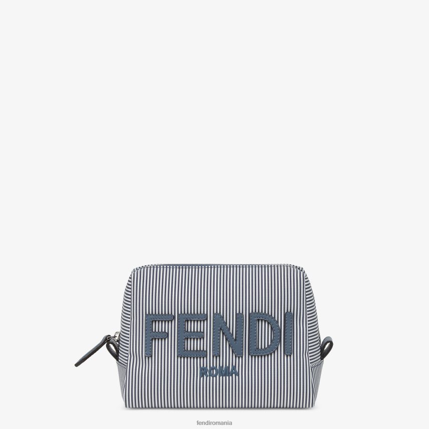 cutie pentru articole de toaletă din țesătură în dungi albastru Fendi femei accesorii 86084L1455
