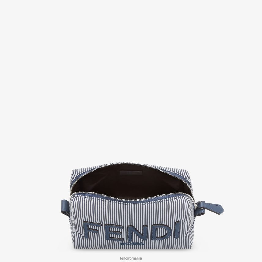 cutie pentru articole de toaletă din țesătură în dungi albastru Fendi femei accesorii 86084L1455