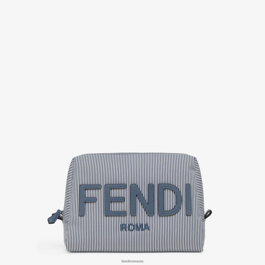 cutie pentru articole de toaletă din țesătură în dungi albastru Fendi femei accesorii 86084L1456