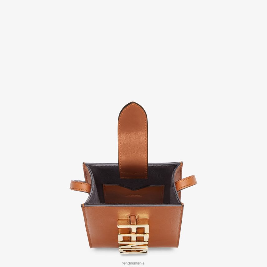 husă din piele gri pentru telefon maro Fendi femei accesorii 86084L1433