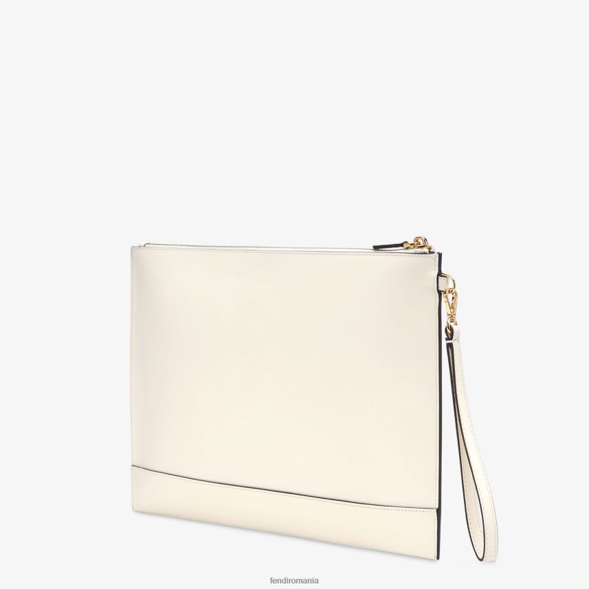 husă plat mare din piele alb Fendi femei accesorii 86084L1563