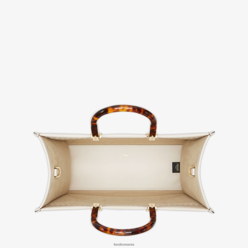 Geanta shopper din piele camelia cu broderie florala roz Fendi femei accesorii 86084L591