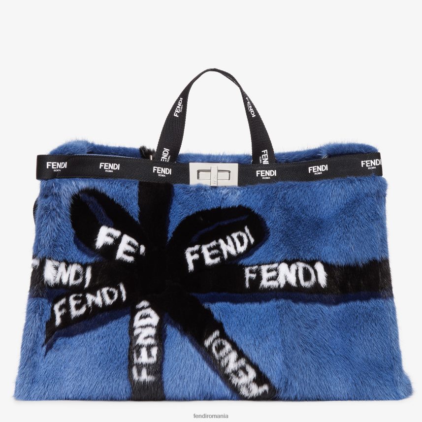 cumpărător de nurcă cu incrustație de panglică albastru Fendi femei accesorii 86084L774