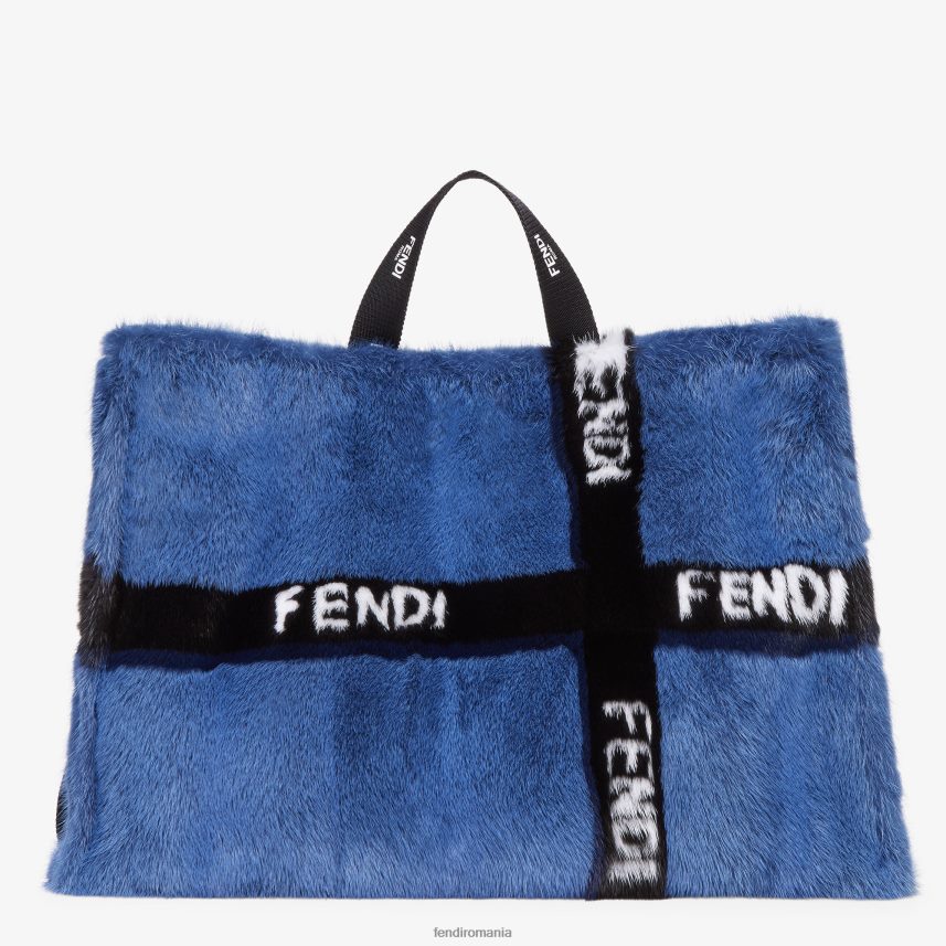 cumpărător de nurcă cu incrustație de panglică albastru Fendi femei accesorii 86084L774