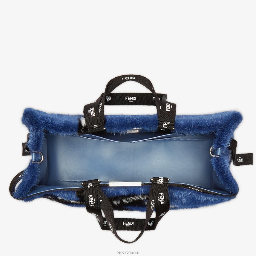 cumpărător de nurcă cu incrustație de panglică albastru Fendi femei accesorii 86084L774