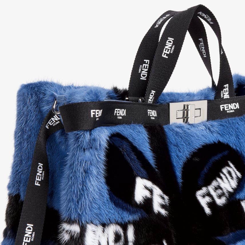 cumpărător de nurcă cu incrustație de panglică albastru Fendi femei accesorii 86084L774