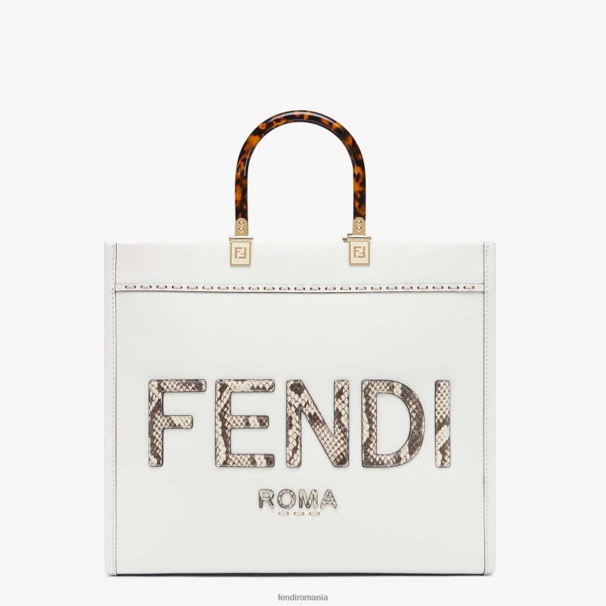 cumpărător din piele și elaphe alb Fendi femei accesorii 86084L822