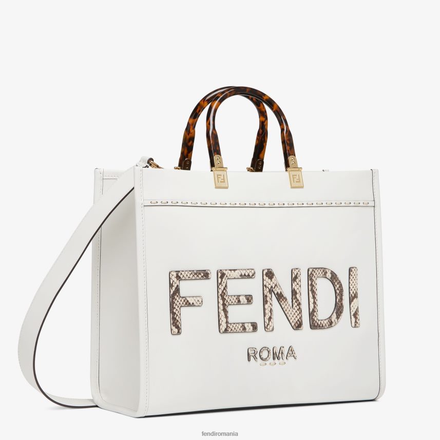 cumpărător din piele și elaphe alb Fendi femei accesorii 86084L822