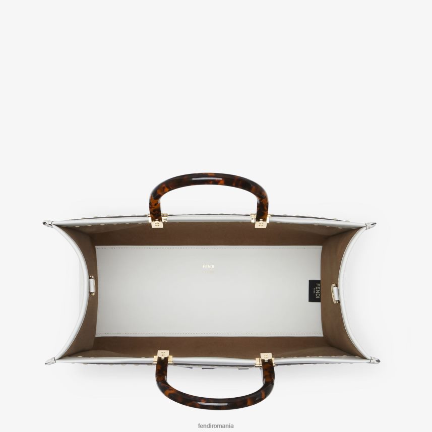 cumpărător din piele și elaphe alb Fendi femei accesorii 86084L822