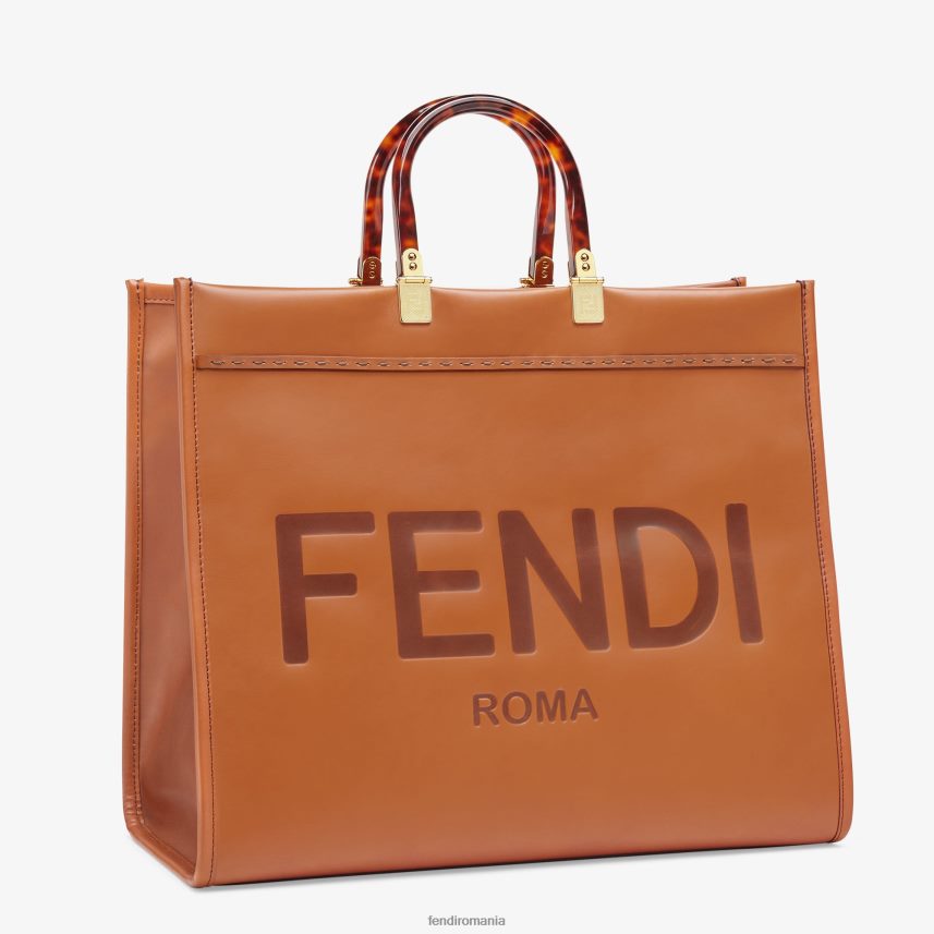 cumpărător mare sunshine din piele maro Fendi femei accesorii 86084L524