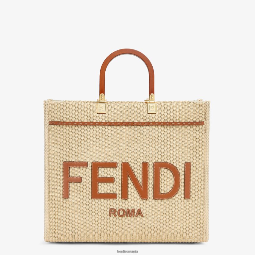 cumpărător în paie naturală bej Fendi femei accesorii 86084L594