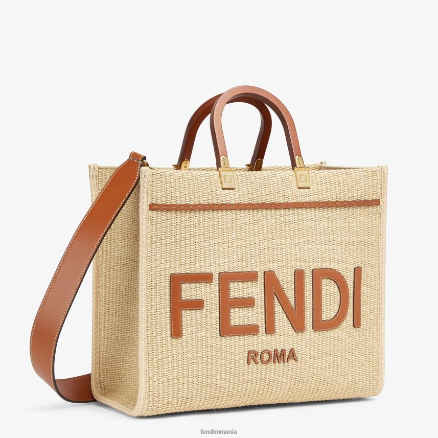 cumpărător în paie naturală bej Fendi femei accesorii 86084L594