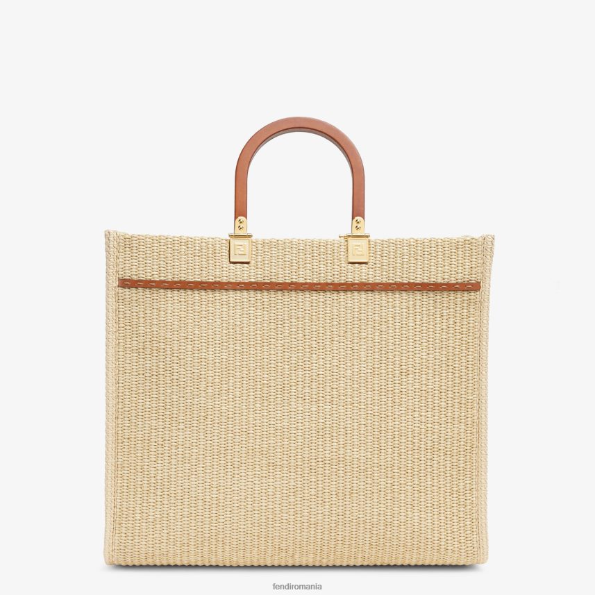 cumpărător în paie naturală bej Fendi femei accesorii 86084L594