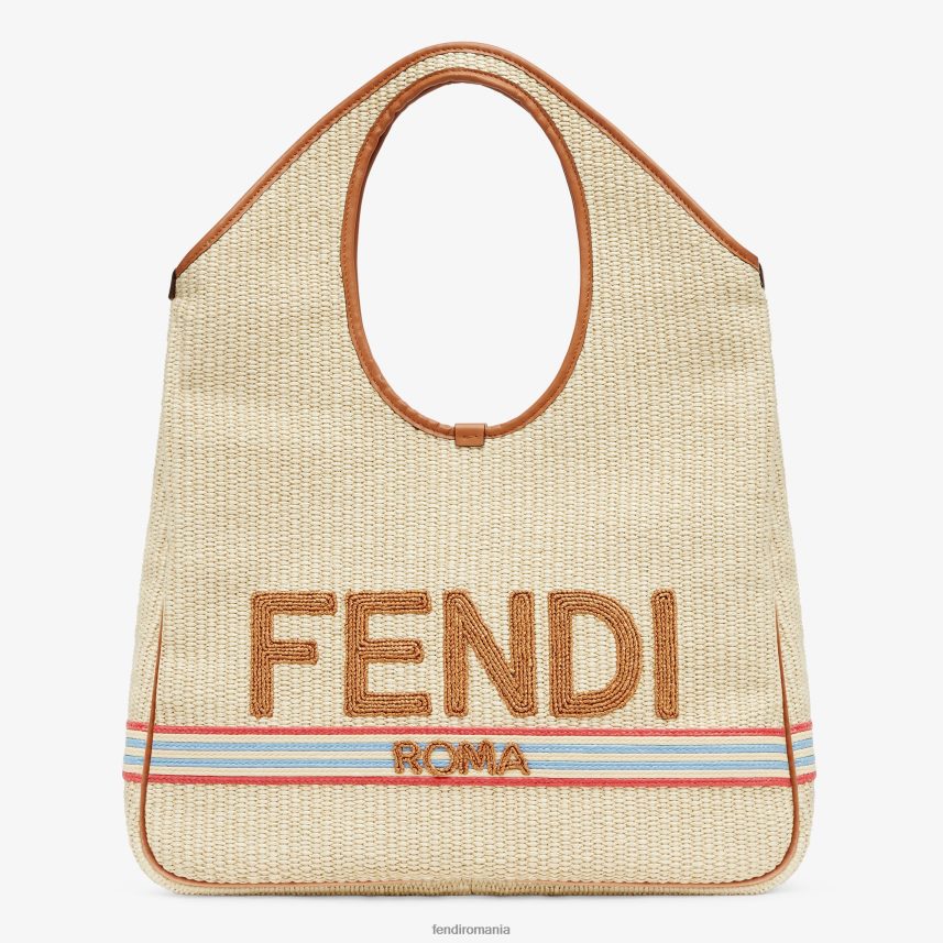cumpărător în paie naturală bej Fendi femei accesorii 86084L596