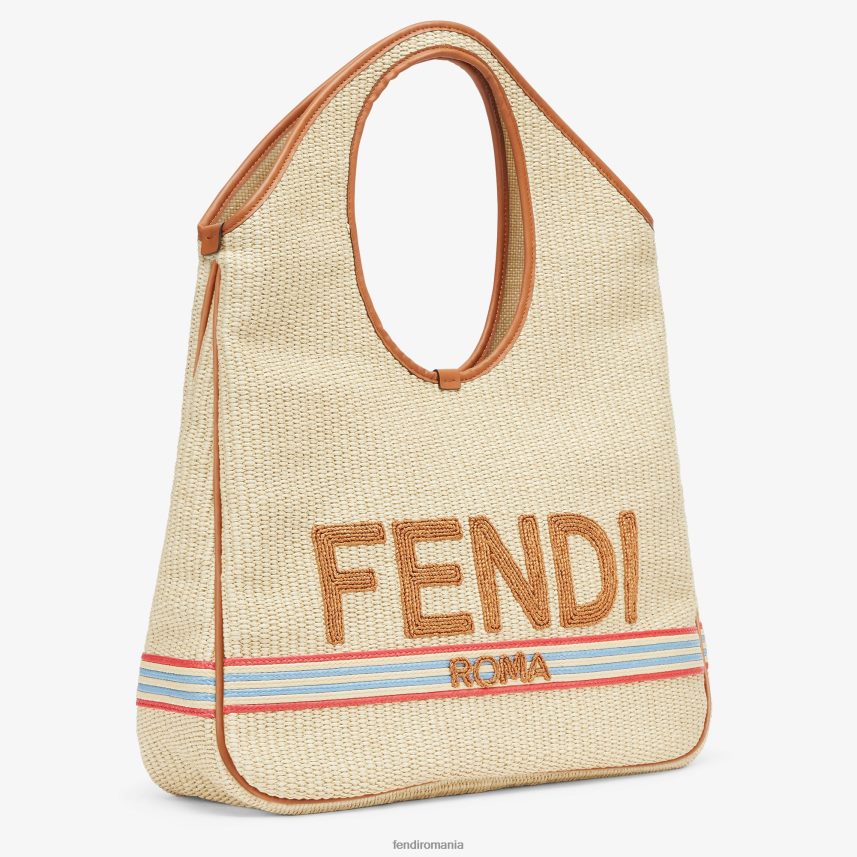 cumpărător în paie naturală bej Fendi femei accesorii 86084L596
