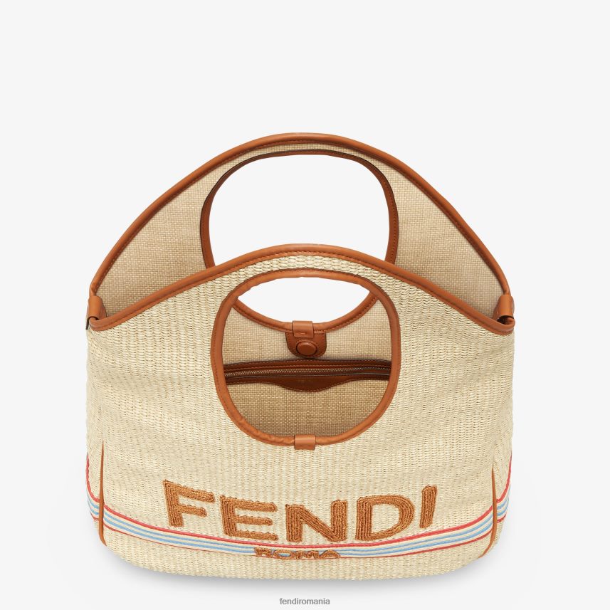 cumpărător în paie naturală bej Fendi femei accesorii 86084L596