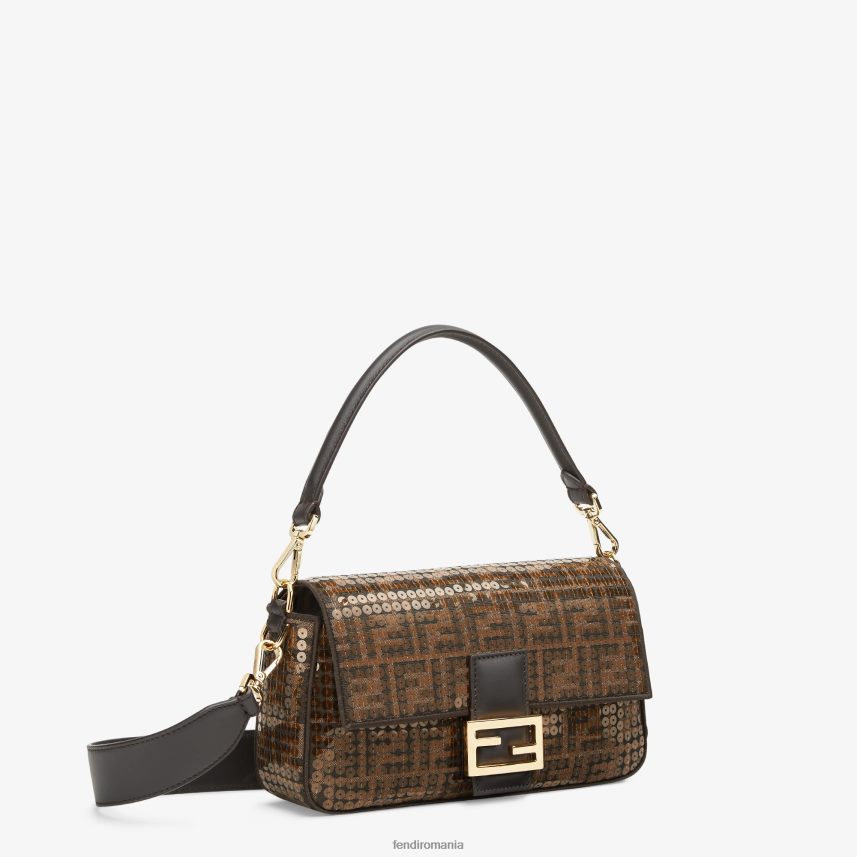 ff geantă din material jacquard cu paiete maro Fendi femei accesorii 86084L544