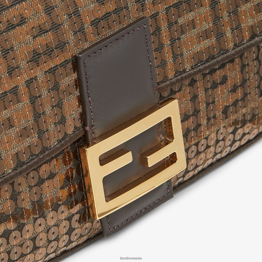 ff geantă din material jacquard cu paiete maro Fendi femei accesorii 86084L544