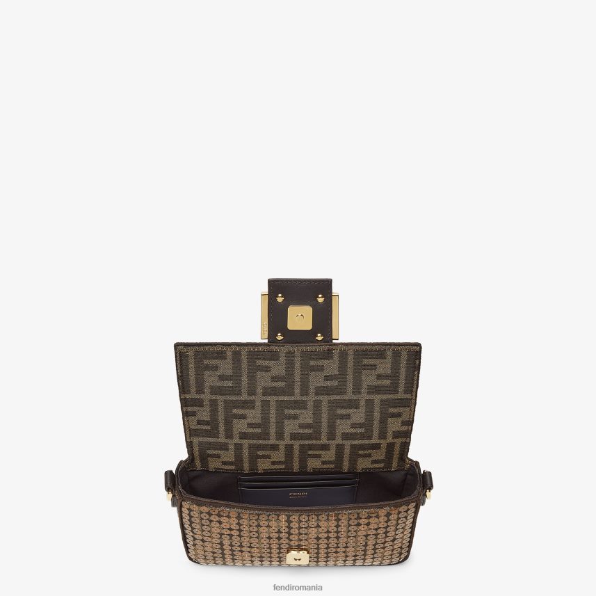 ff geantă din material jacquard cu paiete maro Fendi femei accesorii 86084L545