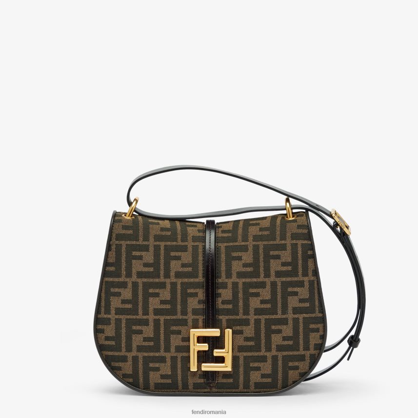 ff geantă din material jacquard și piele maro Fendi femei accesorii 86084L515