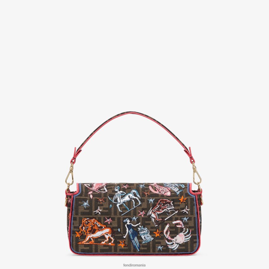 ff geanta din stofa cu broderie astrologie maro Fendi femei accesorii 86084L631