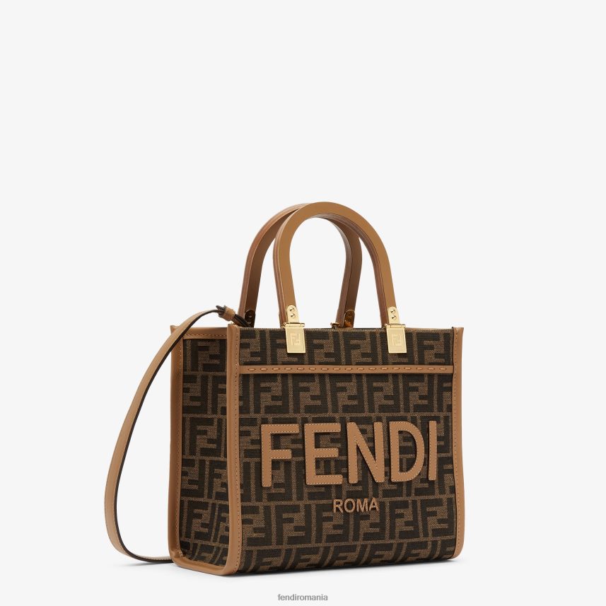ff shopper din țesătură jacquard maro Fendi femei accesorii 86084L531