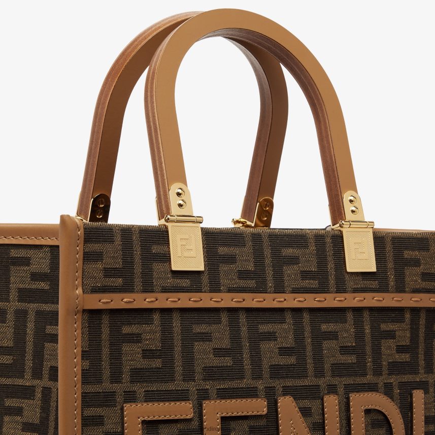 ff shopper din țesătură jacquard maro Fendi femei accesorii 86084L531