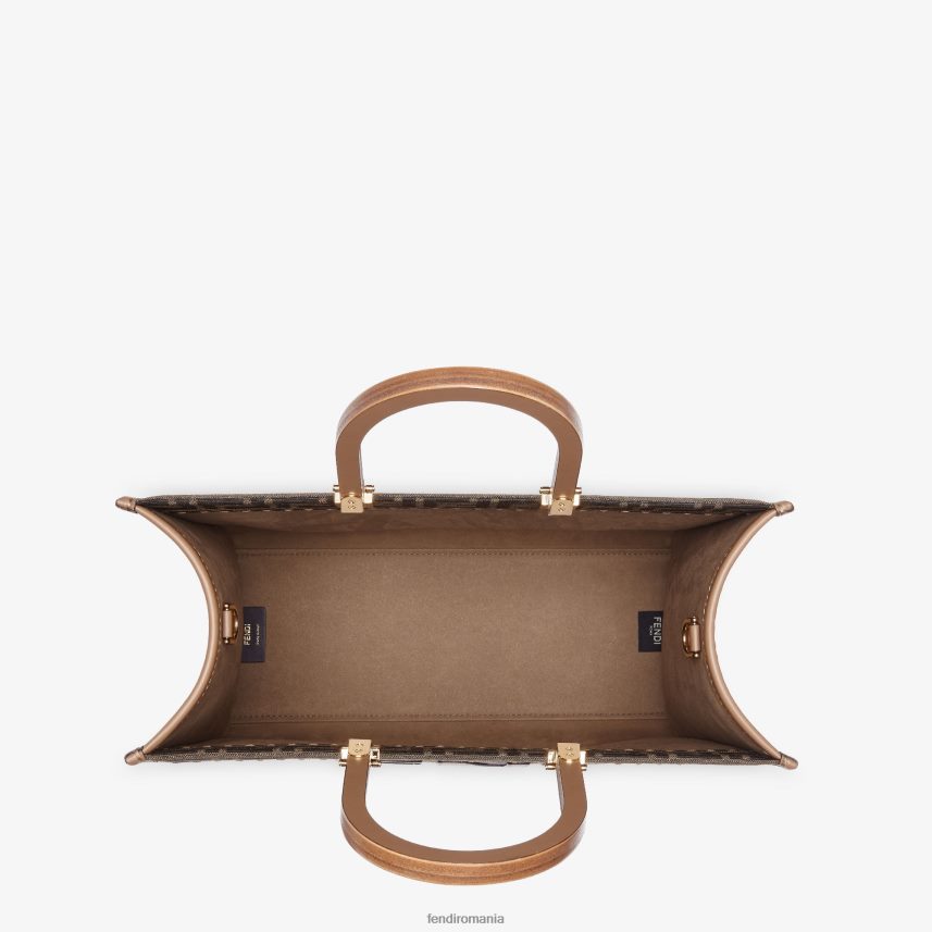 ff shopper din țesătură jacquard maro Fendi femei accesorii 86084L532