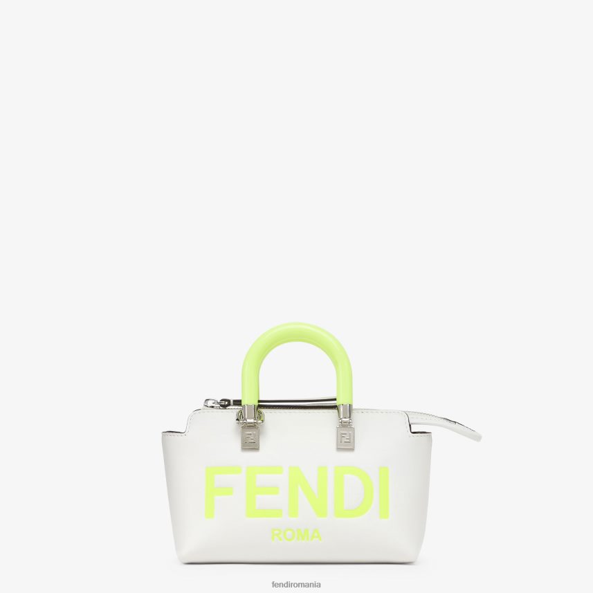geantă Boston mică din piele alb Fendi femei accesorii 86084L696