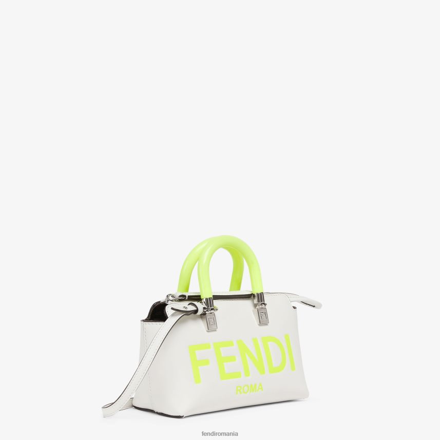 geantă Boston mică din piele alb Fendi femei accesorii 86084L696